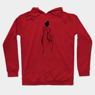 korean gesture love heart Hoodie